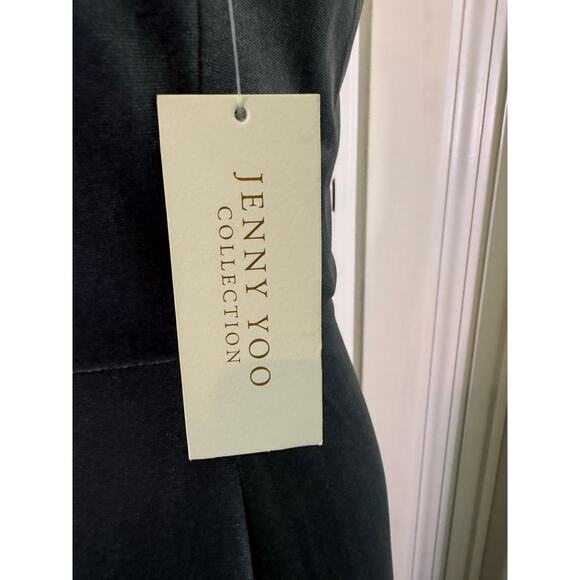 jenny yoo collection nwt "issa" floor length blue velvet gown womens size 10 - Picture 2 of 8